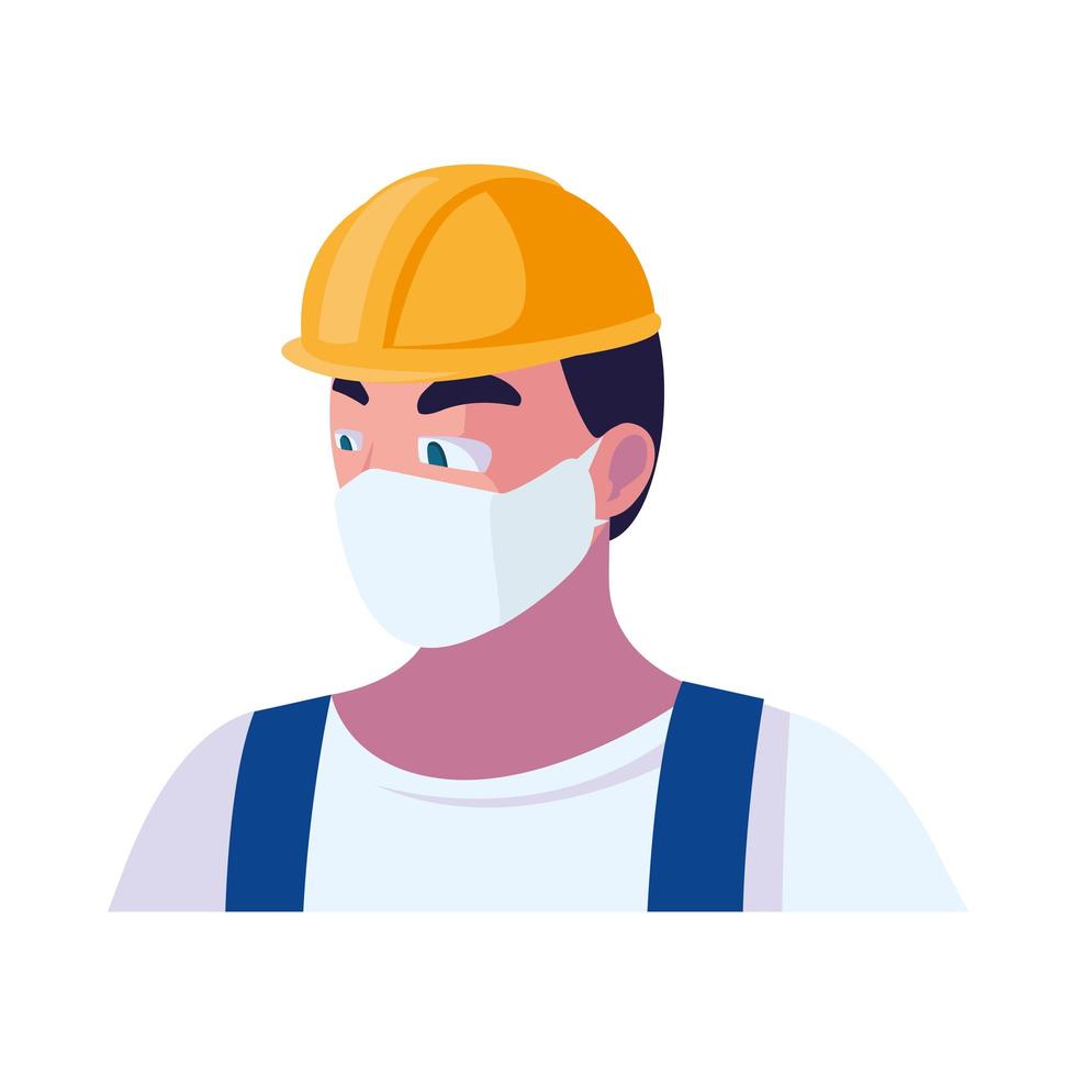 Industry operator wearing face mask at work vector