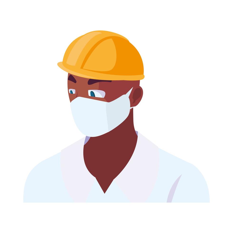 Industry operator wearing face mask at work vector