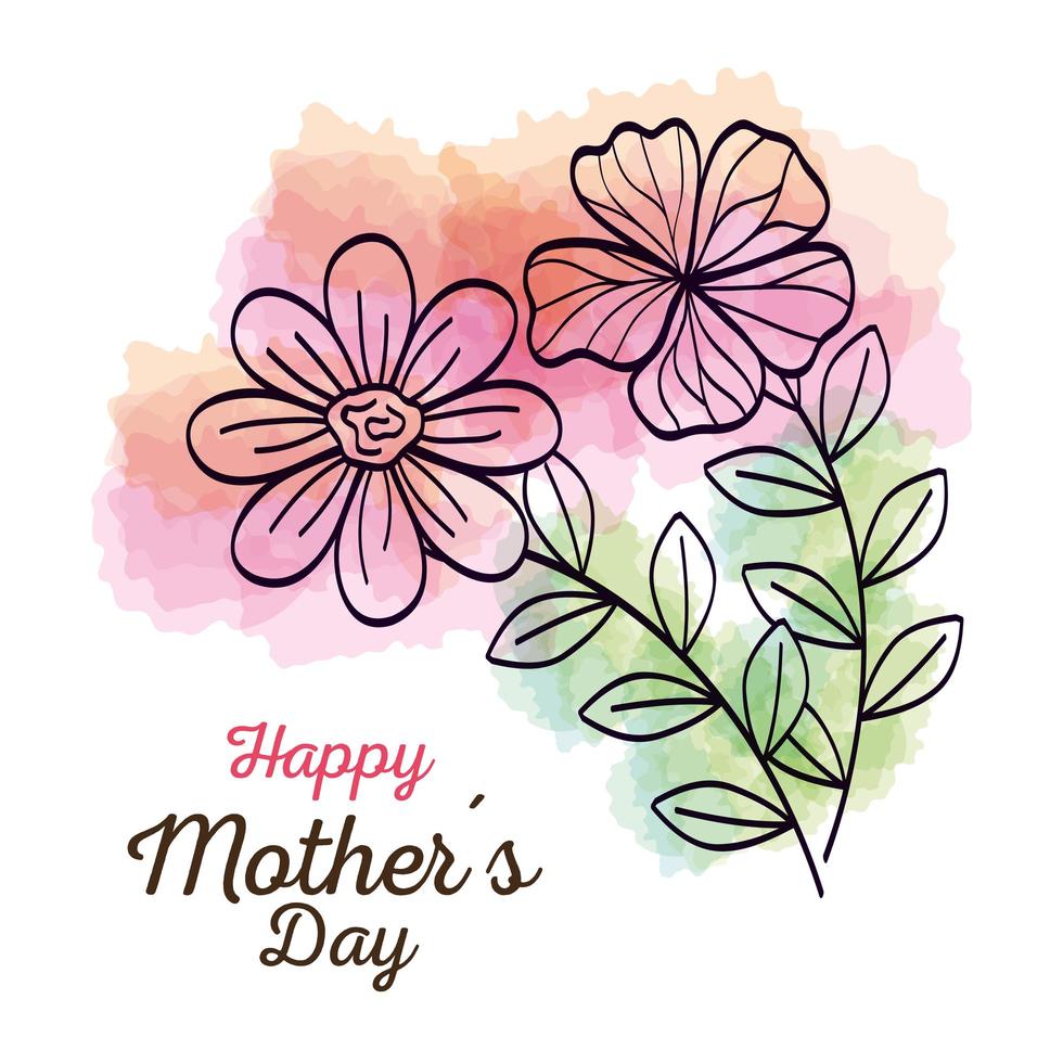 happy mother day card with flowers decoration 1909805 Vector Art at