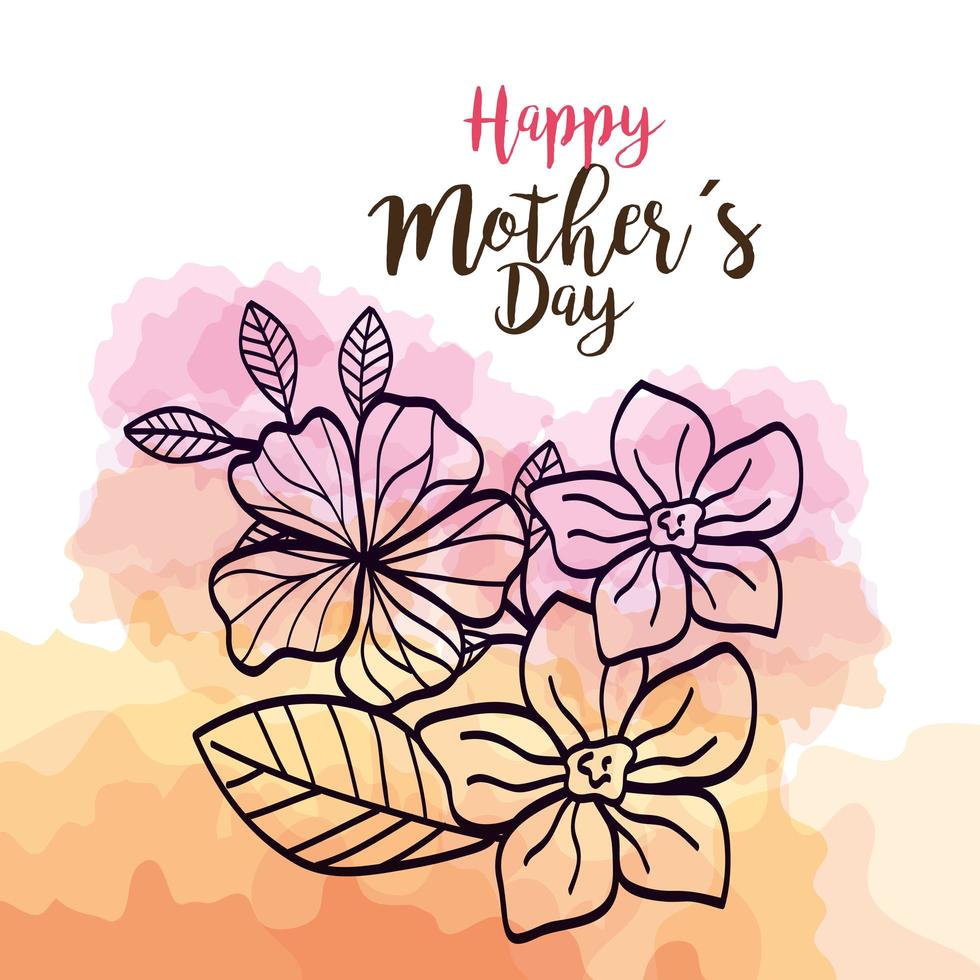 happy mother day card with flowers decoration 1909818 Vector Art at