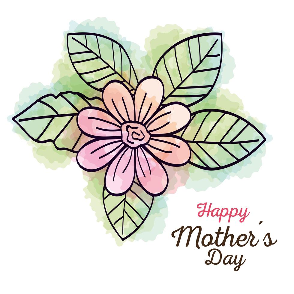 happy mother day card with flower decoration vector