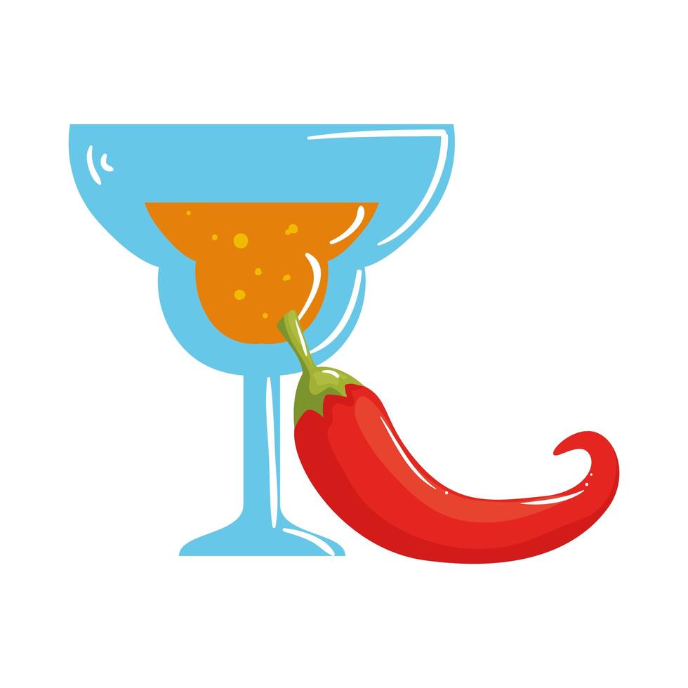 Isolated mexican cocktail and chilli vector design