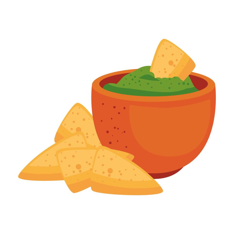 nachos mexicanos y diseño vectorial de tazón vector