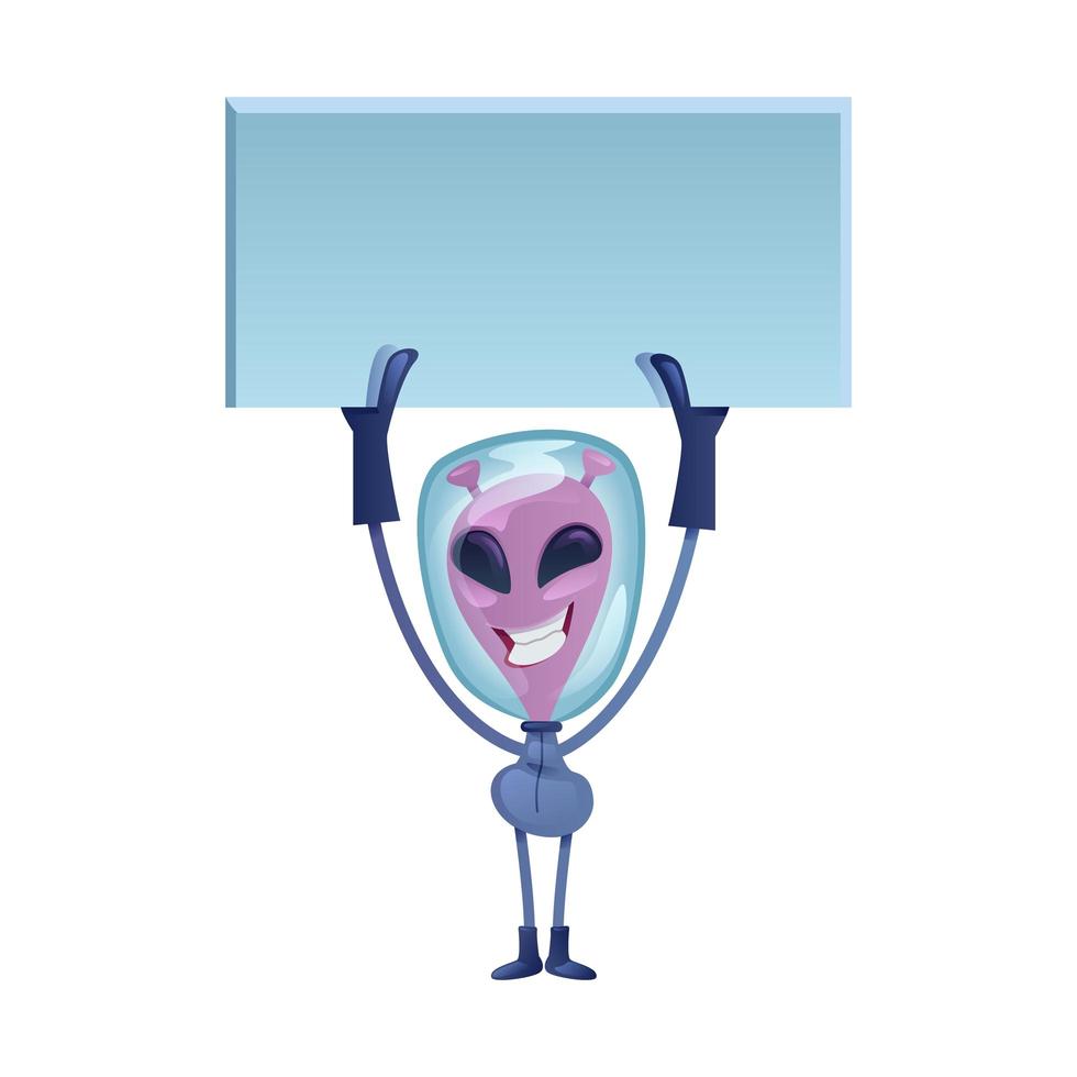 Smiling martian flat cartoon vector illustration