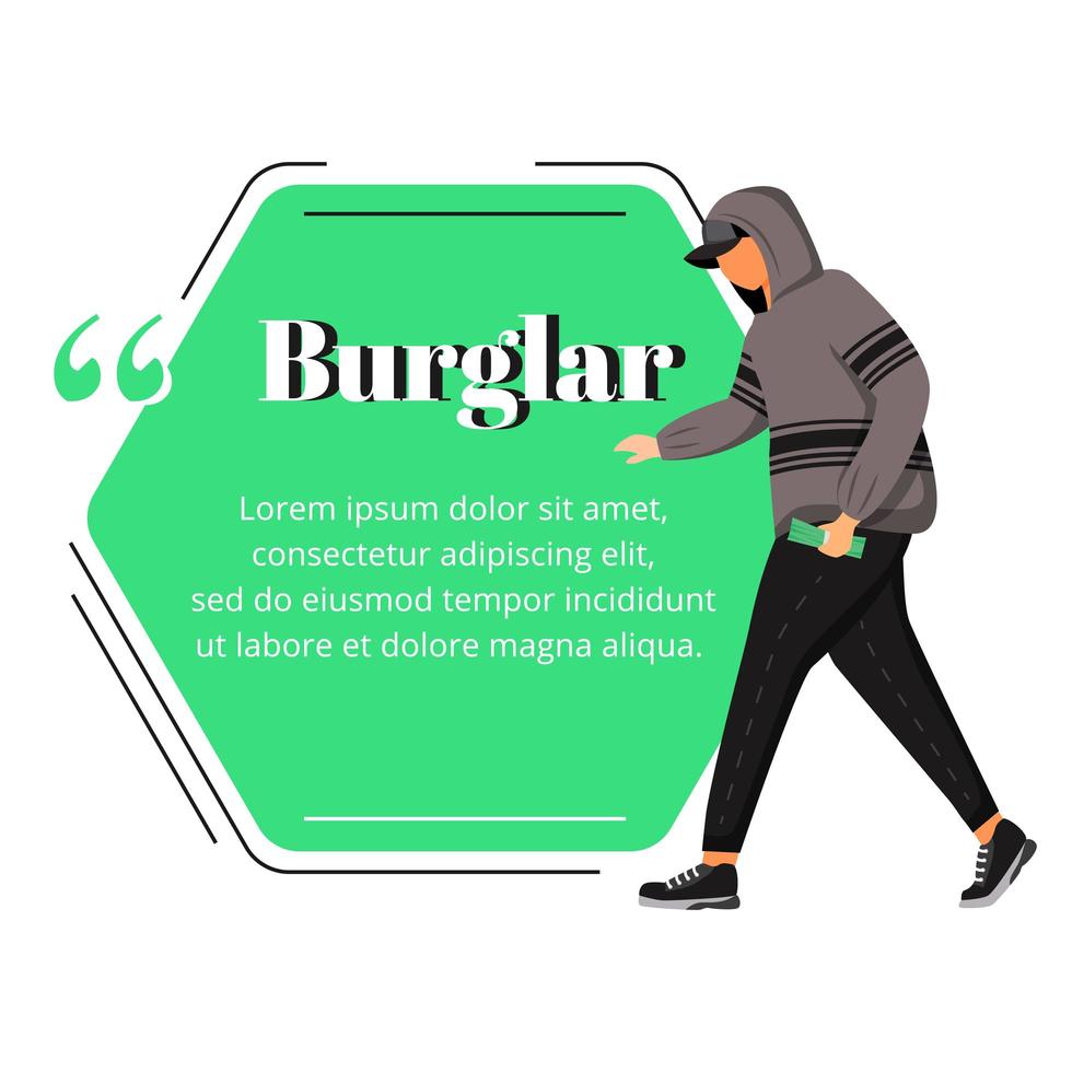 Suspicious man flat color vector character quote