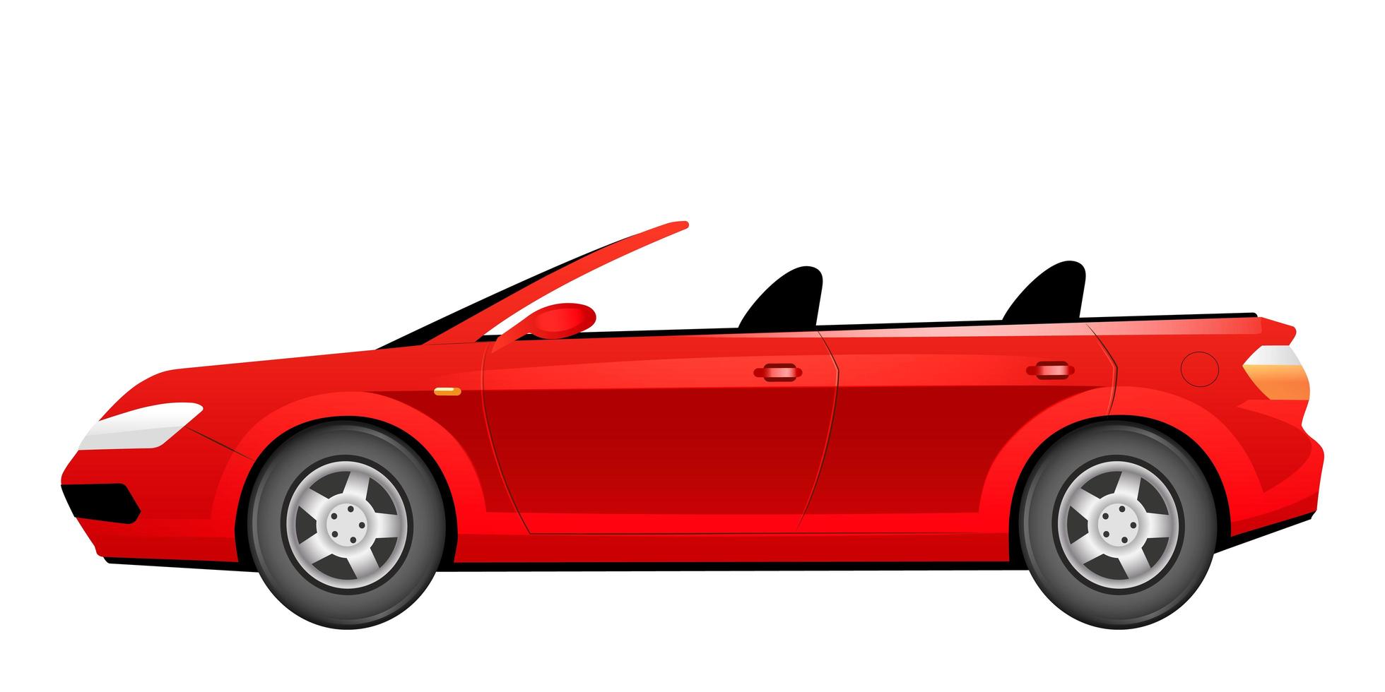 Red cabriolet cartoon vector illustration