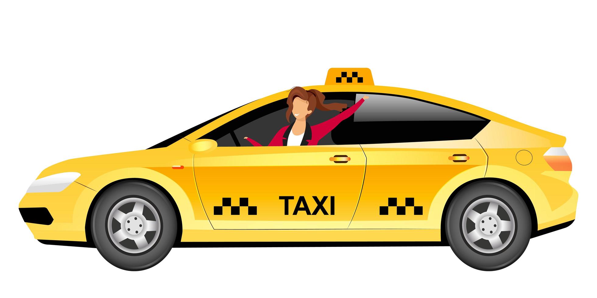 conductor de taxi femenino vector de color plano personaje sin rostro