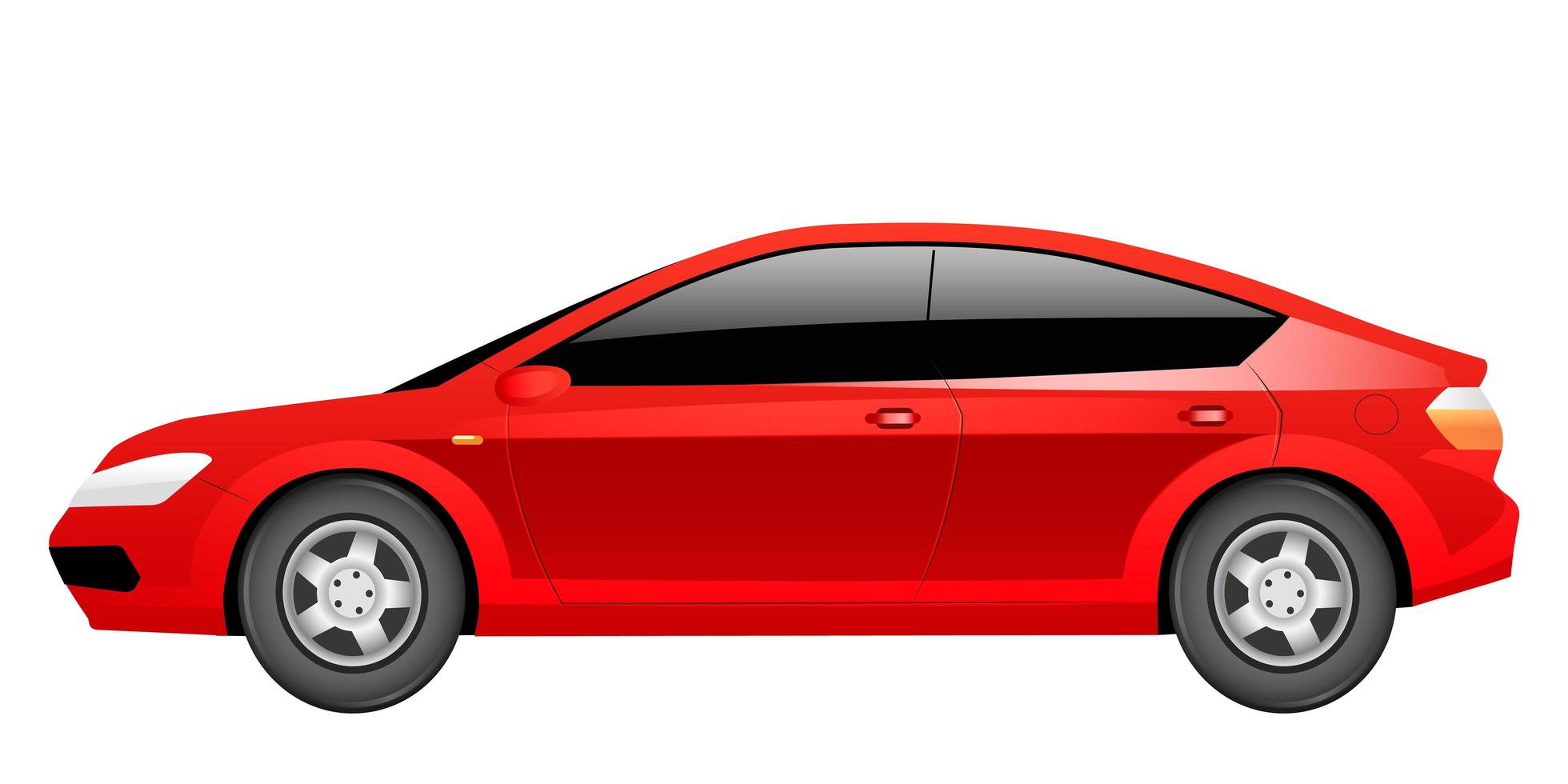 Red sedan cartoon vector illustration