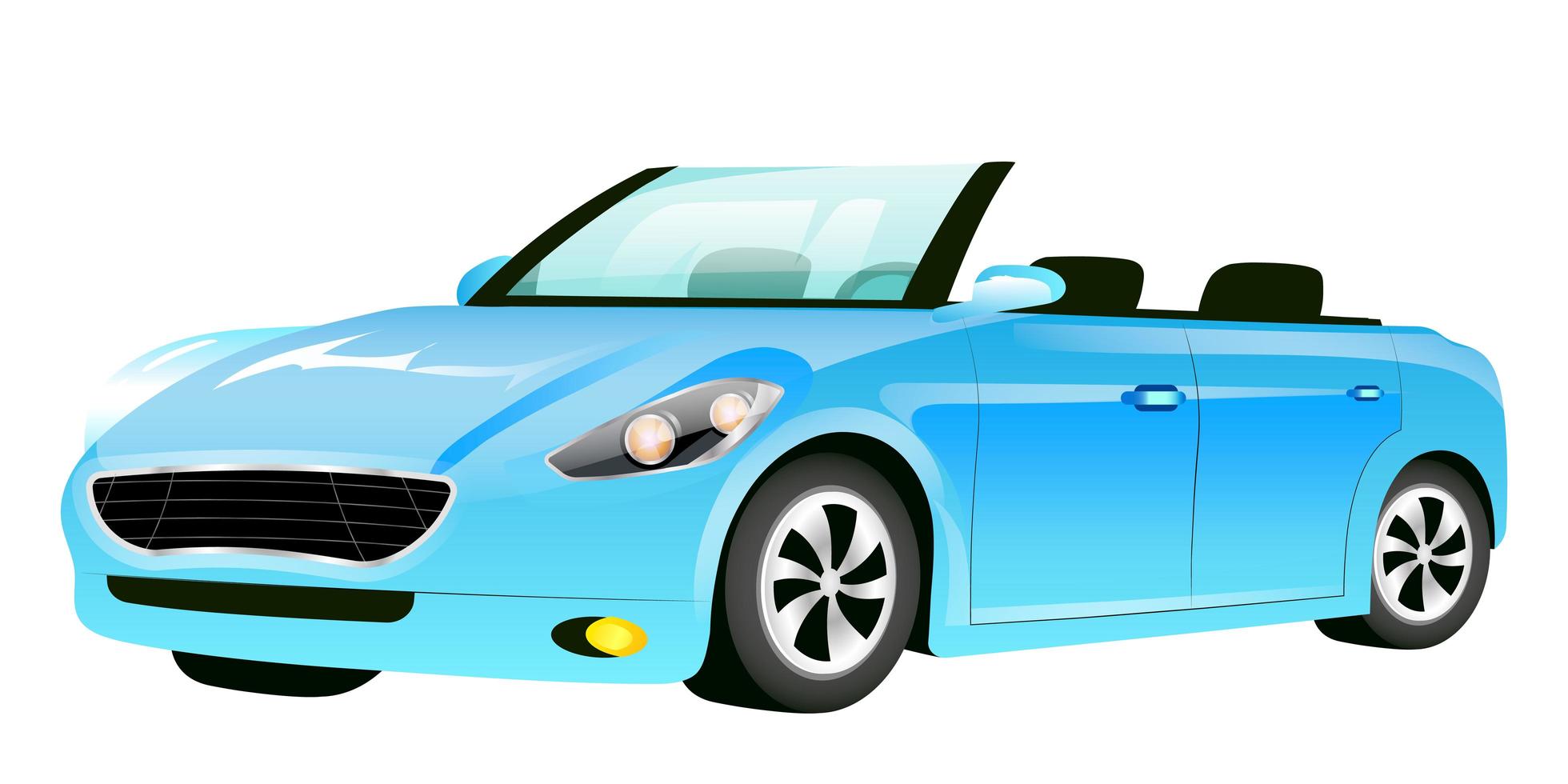 Blue cabriolet cartoon vector illustration