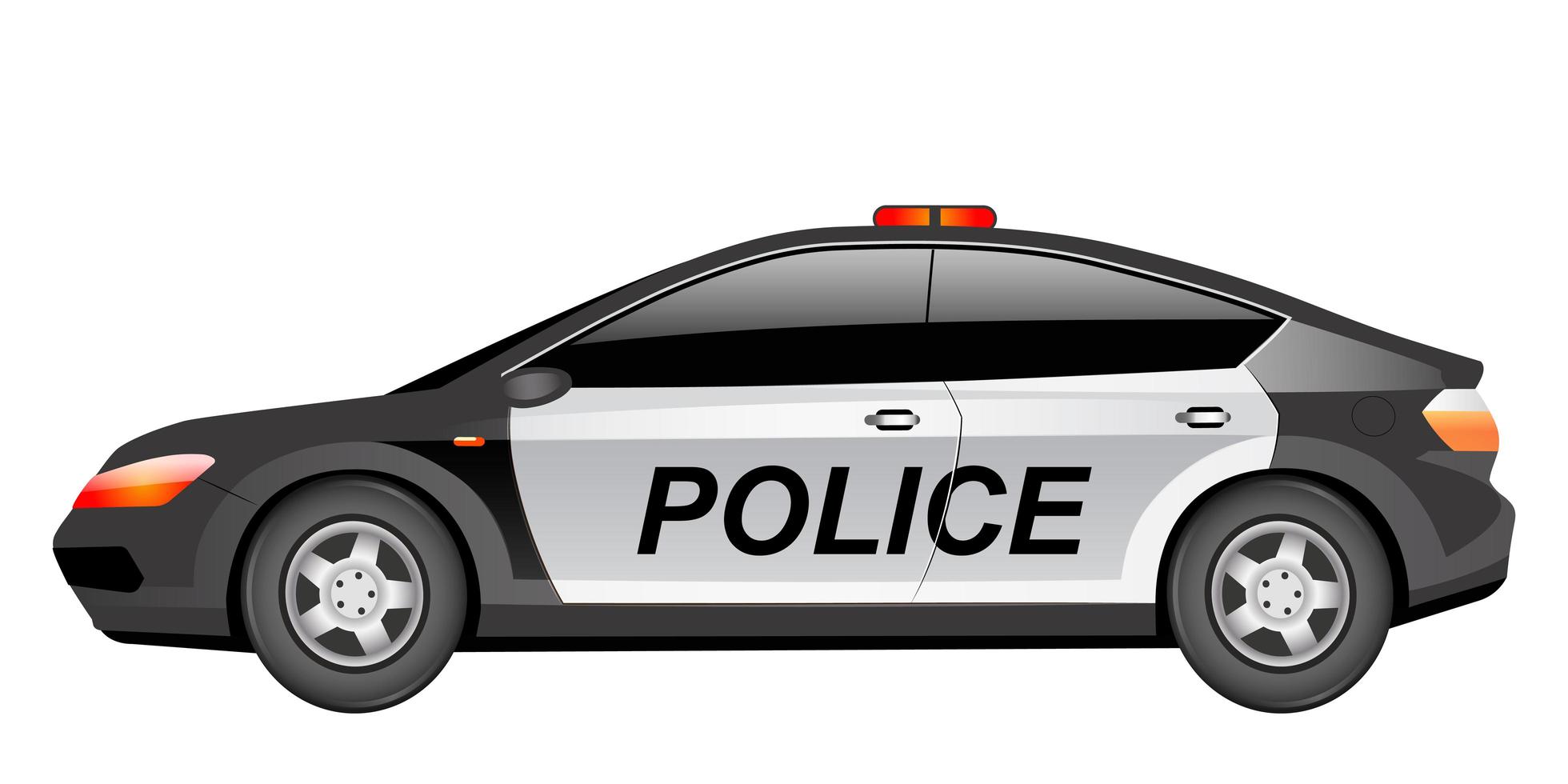 Police patrol car cartoon vector illustration