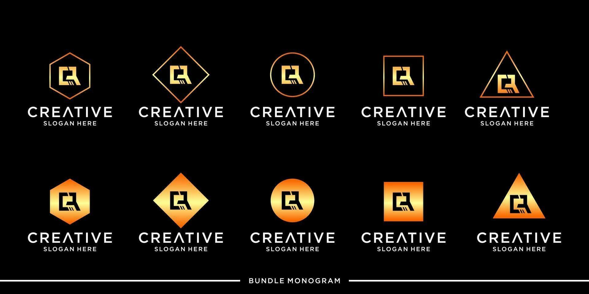 CR logo monogram bundle vector