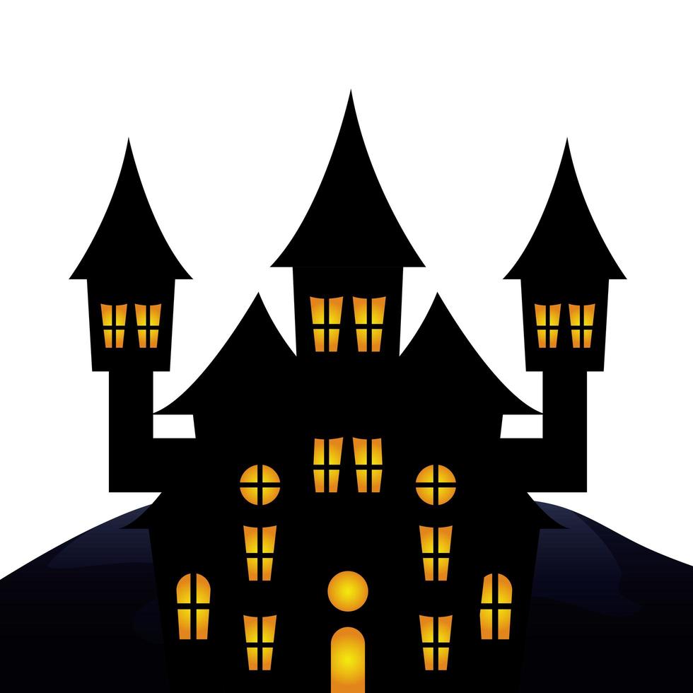 castillo embrujado halloween icono aislado 1910418 Vector en Vecteezy