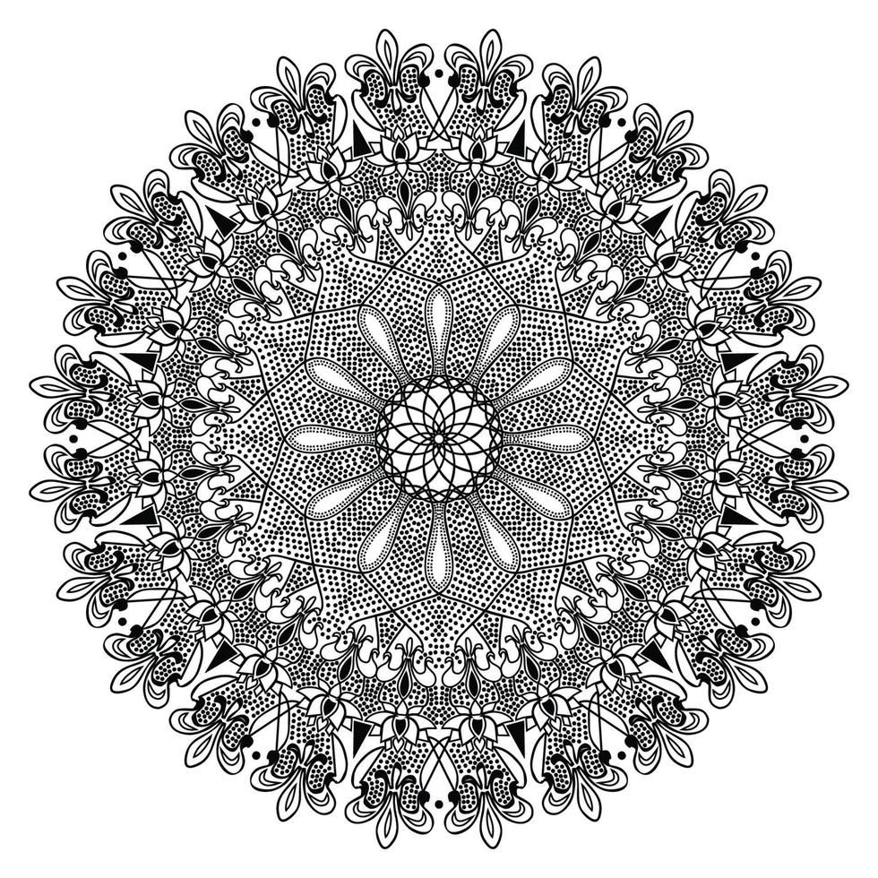floral ornamental arabic dot shape abstract arabesque mandala design and islamic pattern background vector