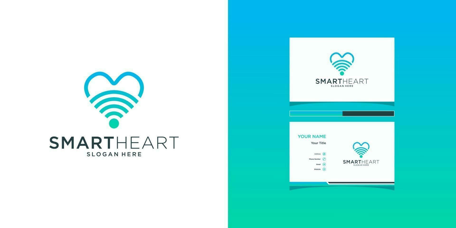 Love signal logo templates and business card design vector