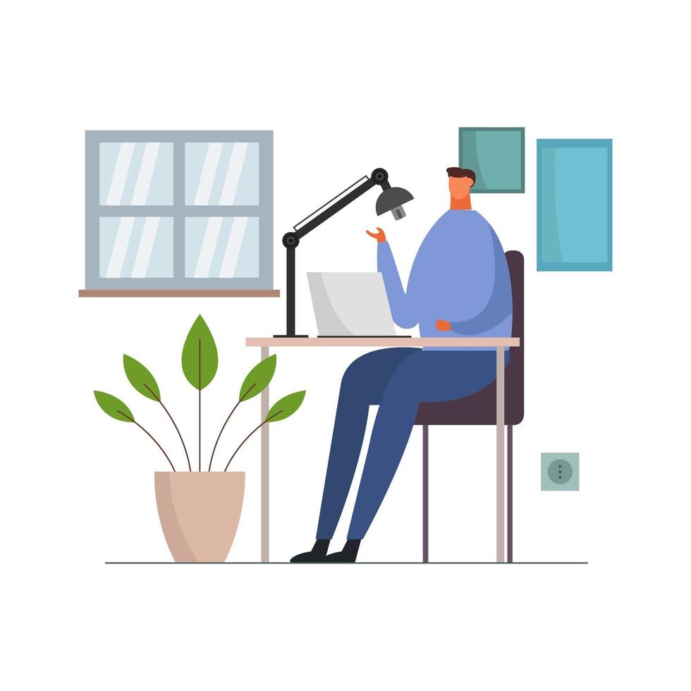 Man working from home vector