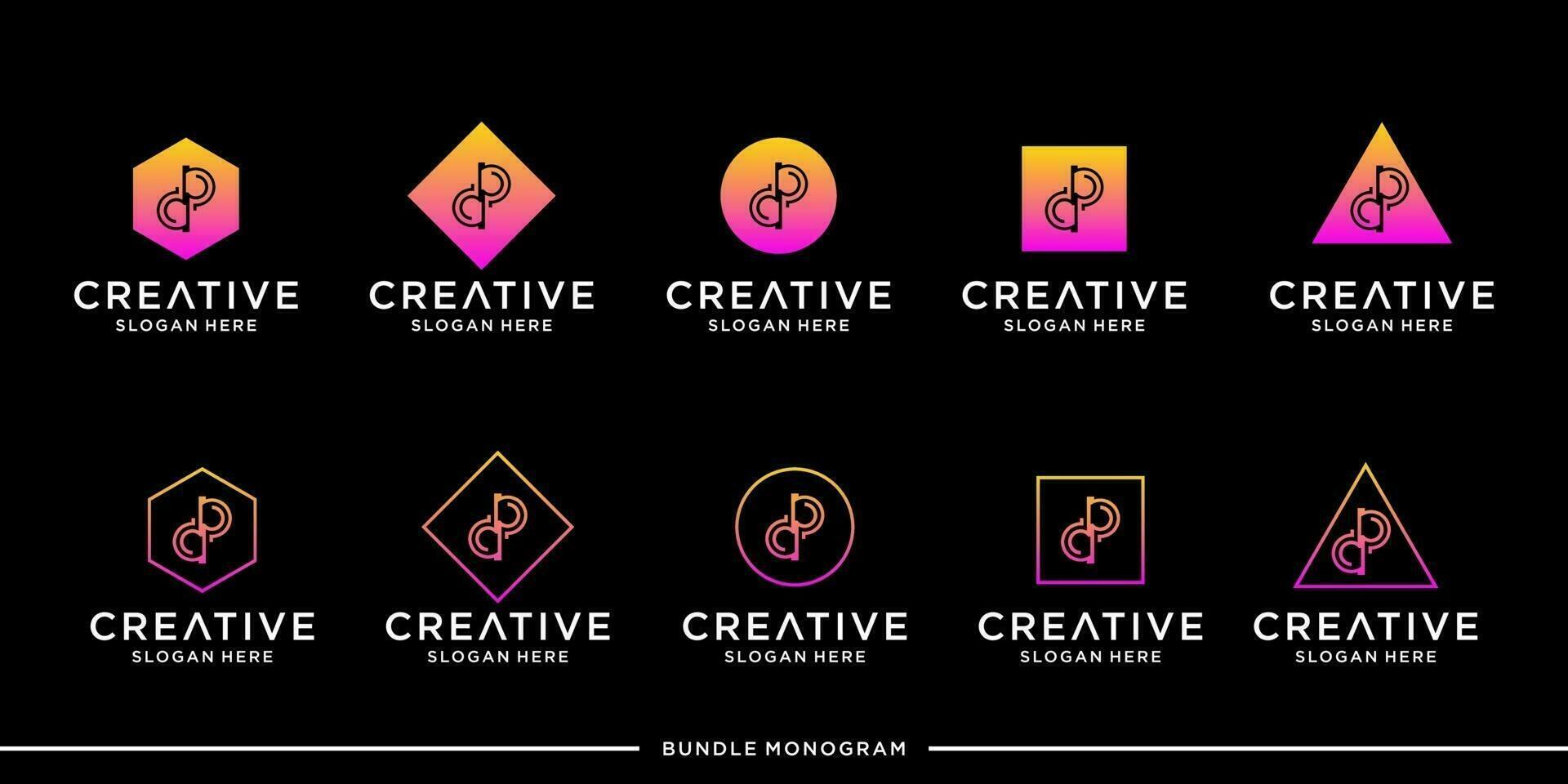 DP logo monogram bundle vector