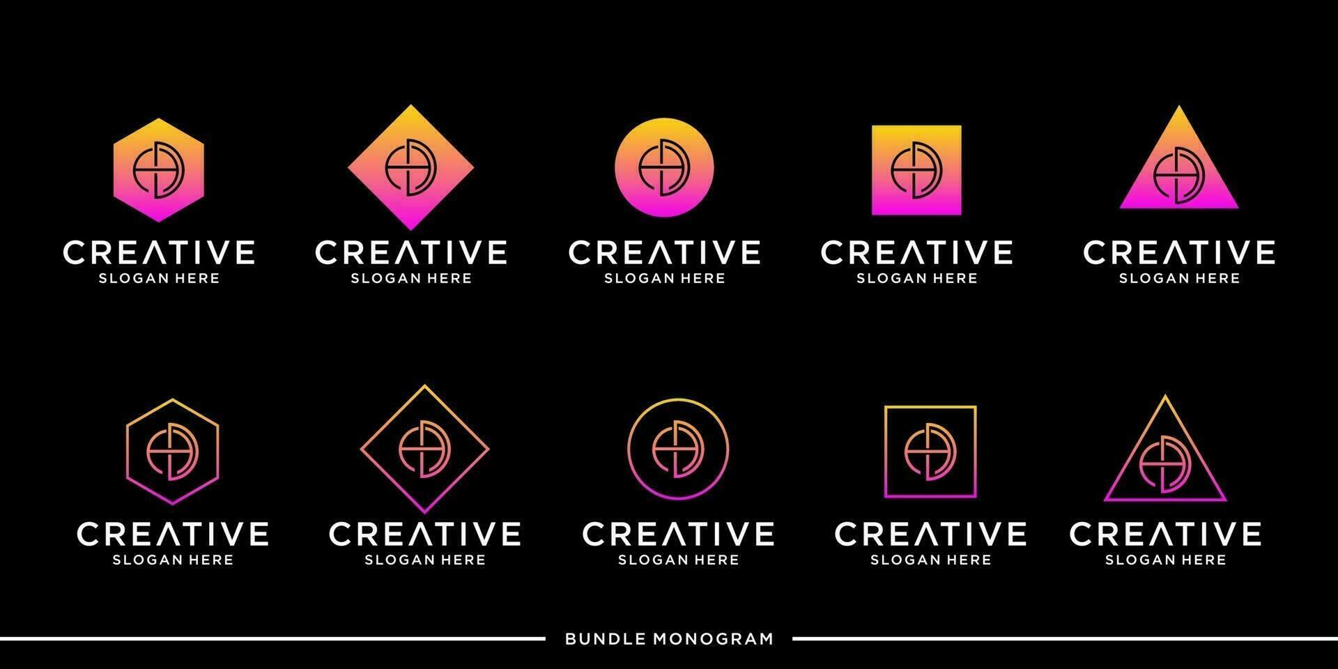 AD logo monogram bundle vector