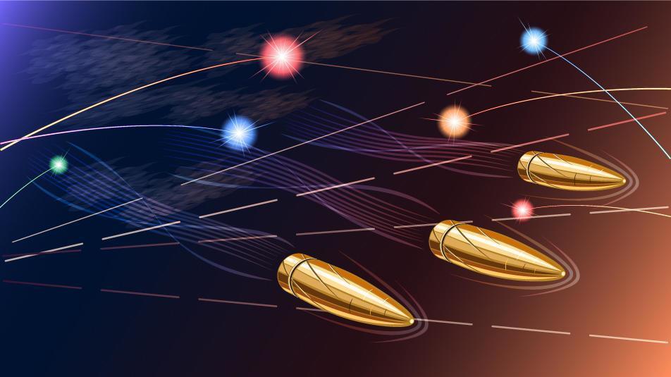 Flying Bullets on the Battlefield Close Up vector