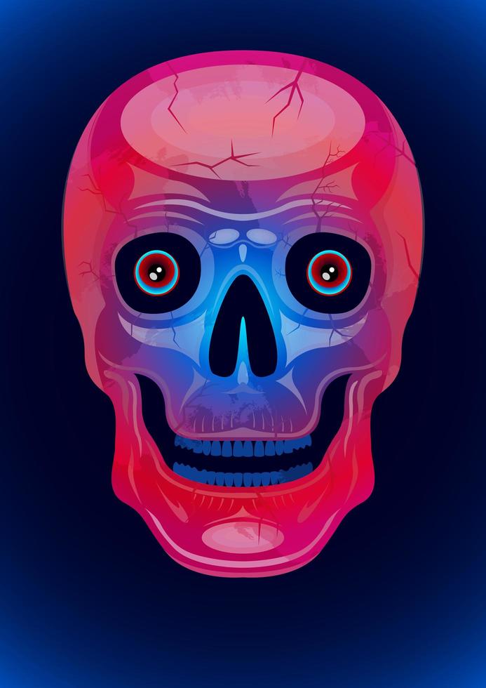 Human Skull with Spots and Cracks Front View vector