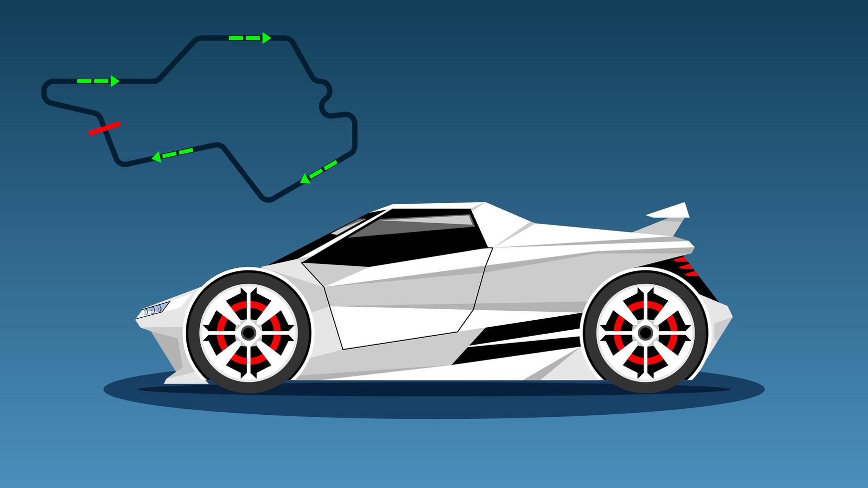 Modern White Color Sport Car Technology, Side View vector