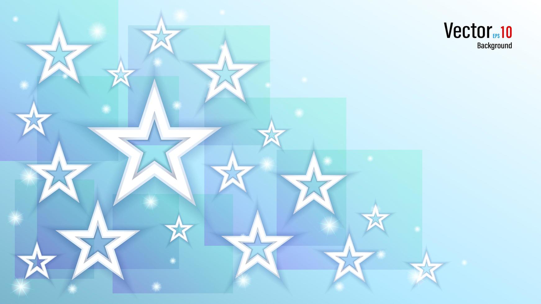 3d White Paper or Plastic Stars on Background vector