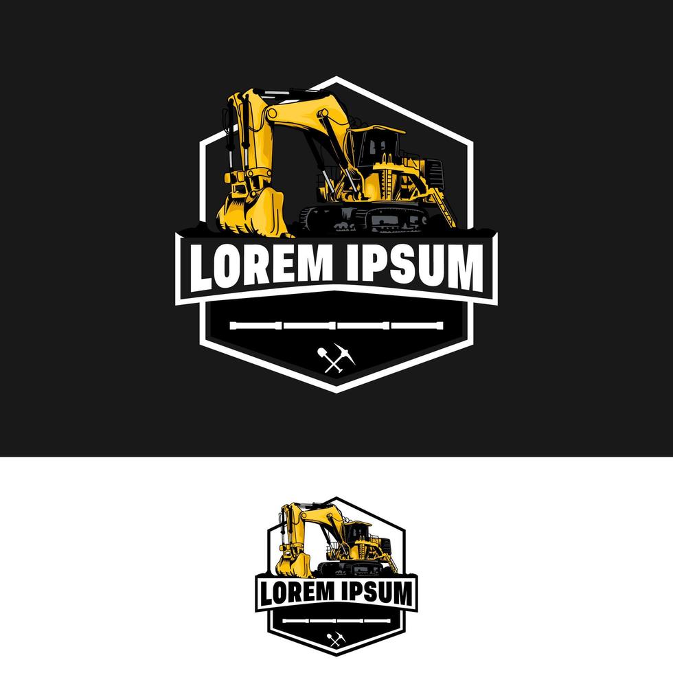 Excavator and backhoe logo template vector