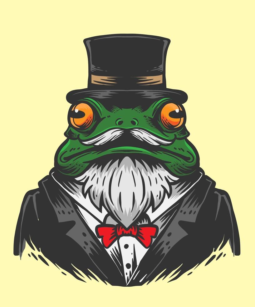 frog magician illustration vector