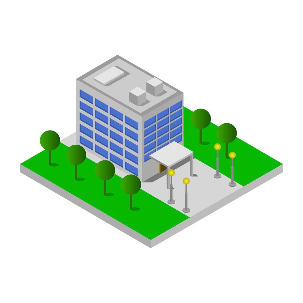 Isometric School On White Background vector