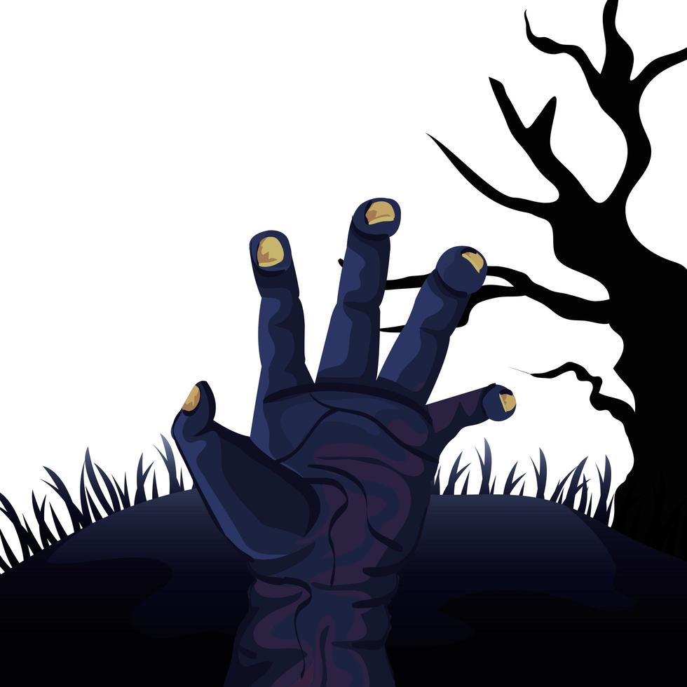 hand of zombie for halloween vector