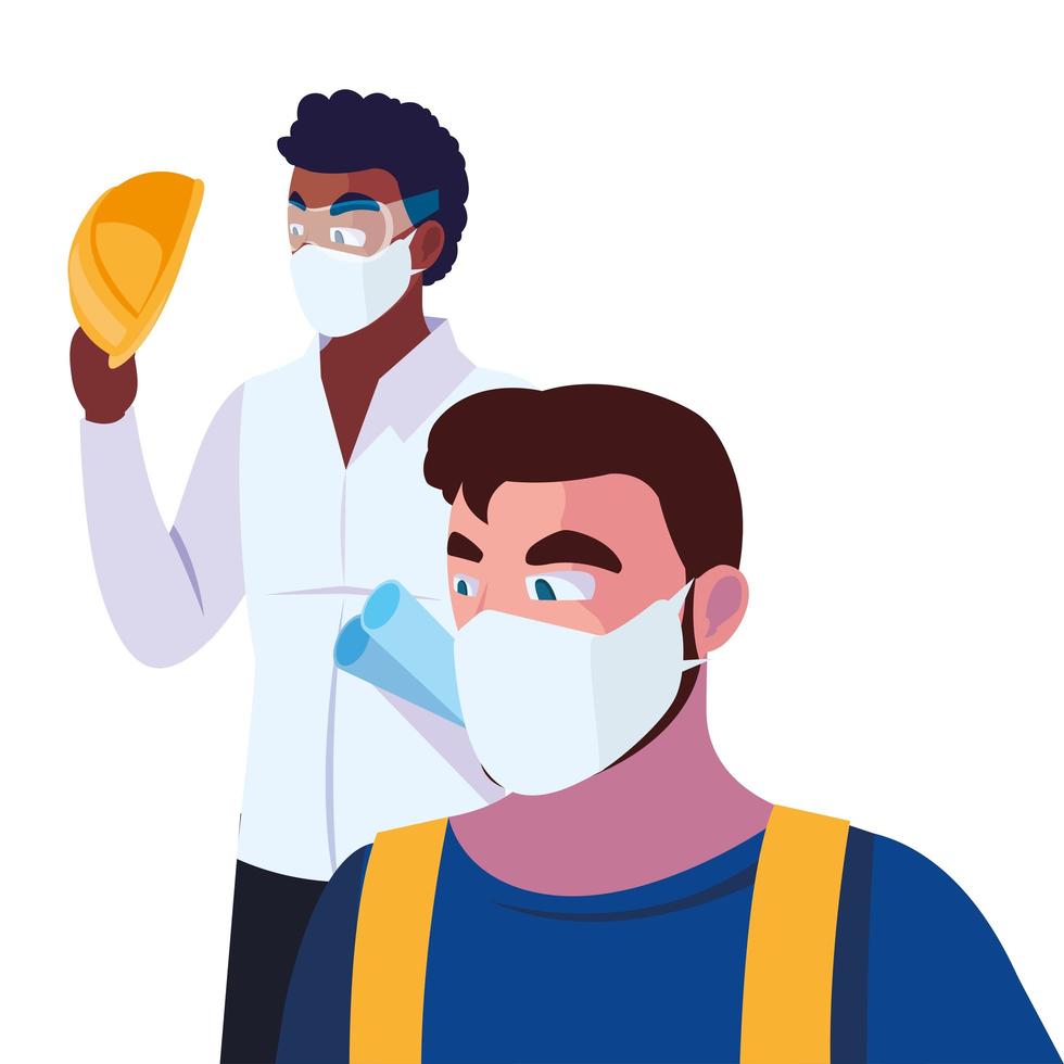 architect and operator with mask vector