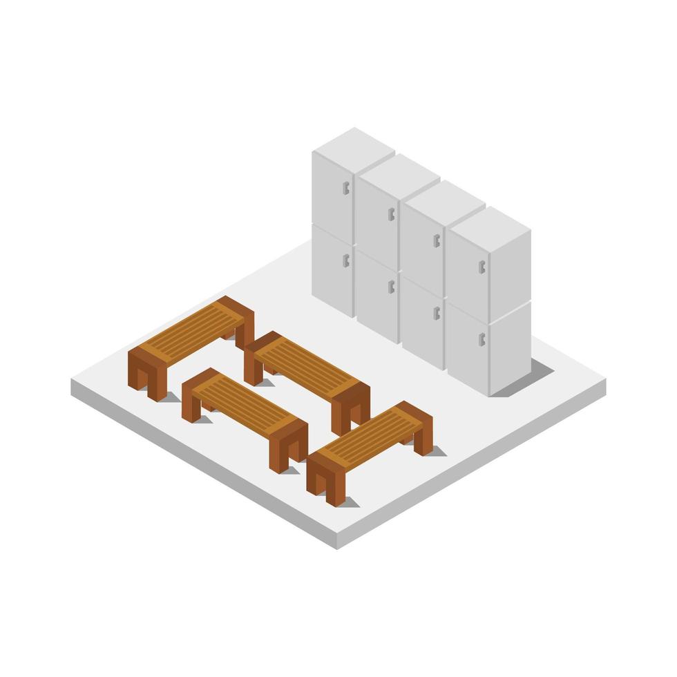 Isometric Locker Room vector