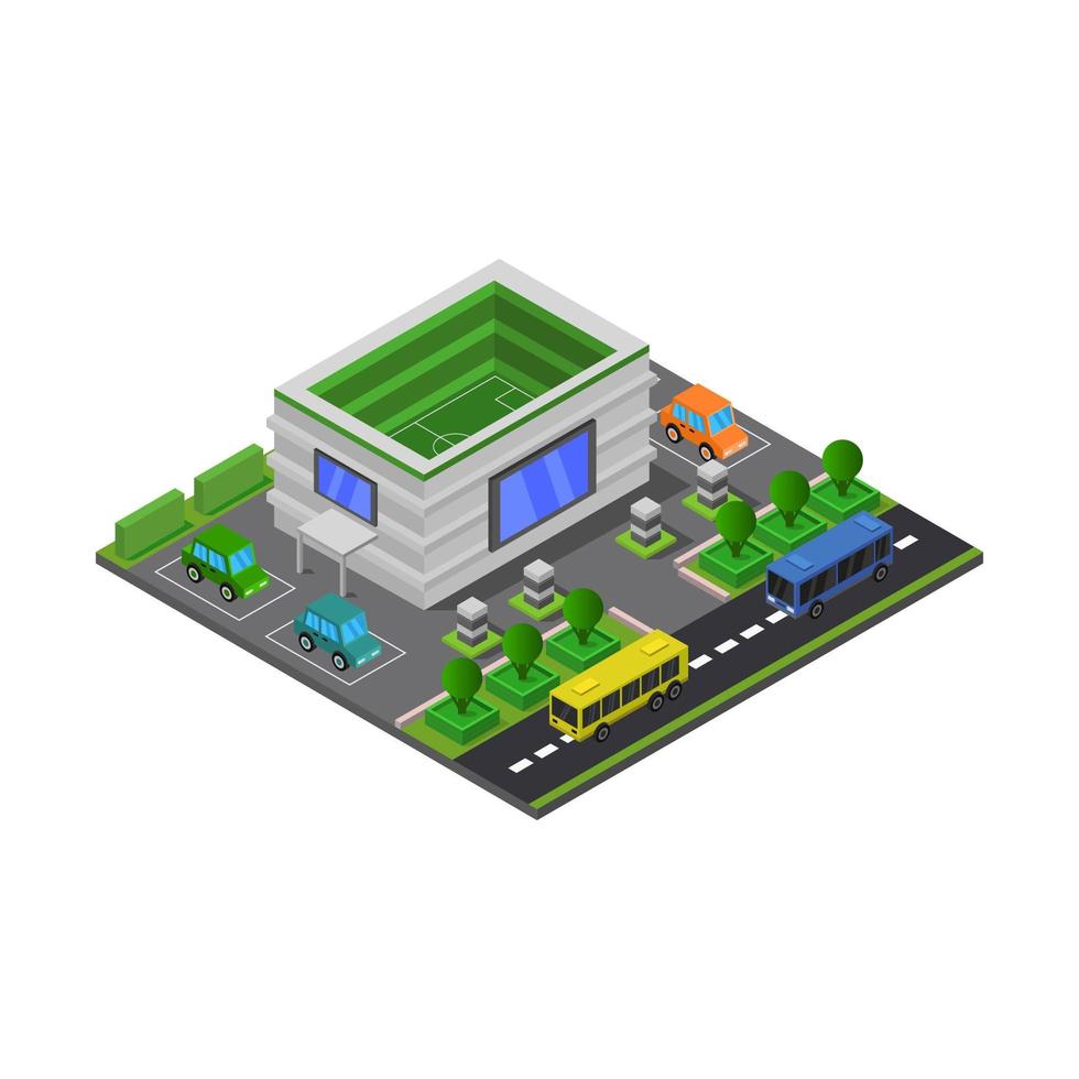 Isometric Stadium Illustrated On White Background vector