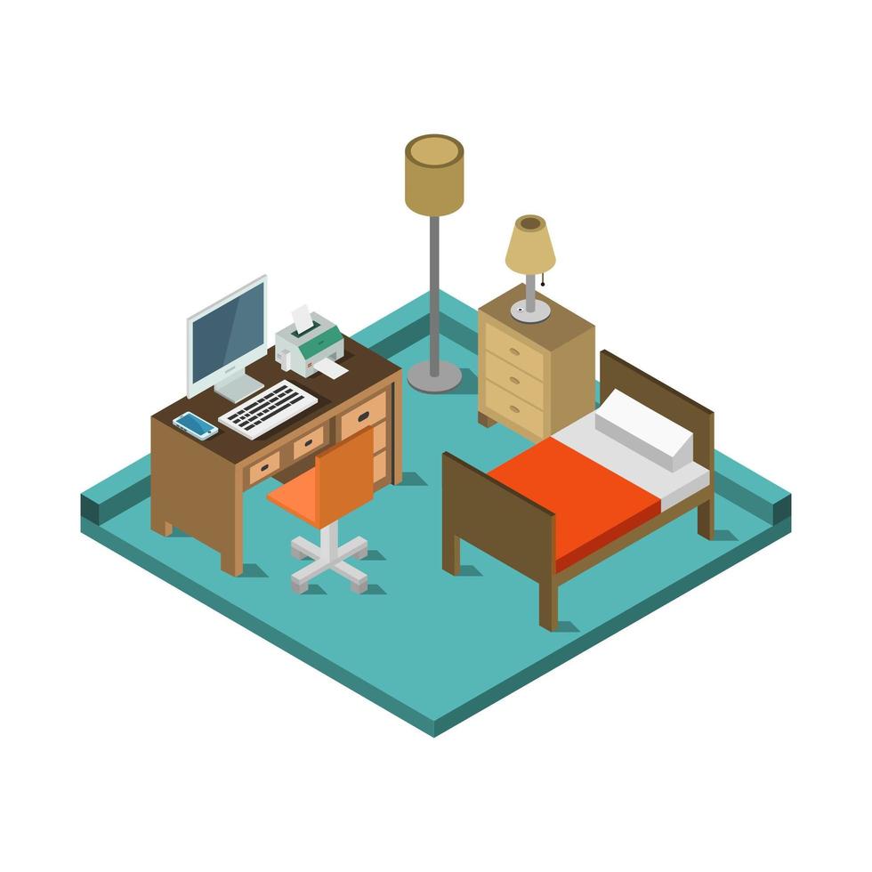 Isometric Children Bedroom vector