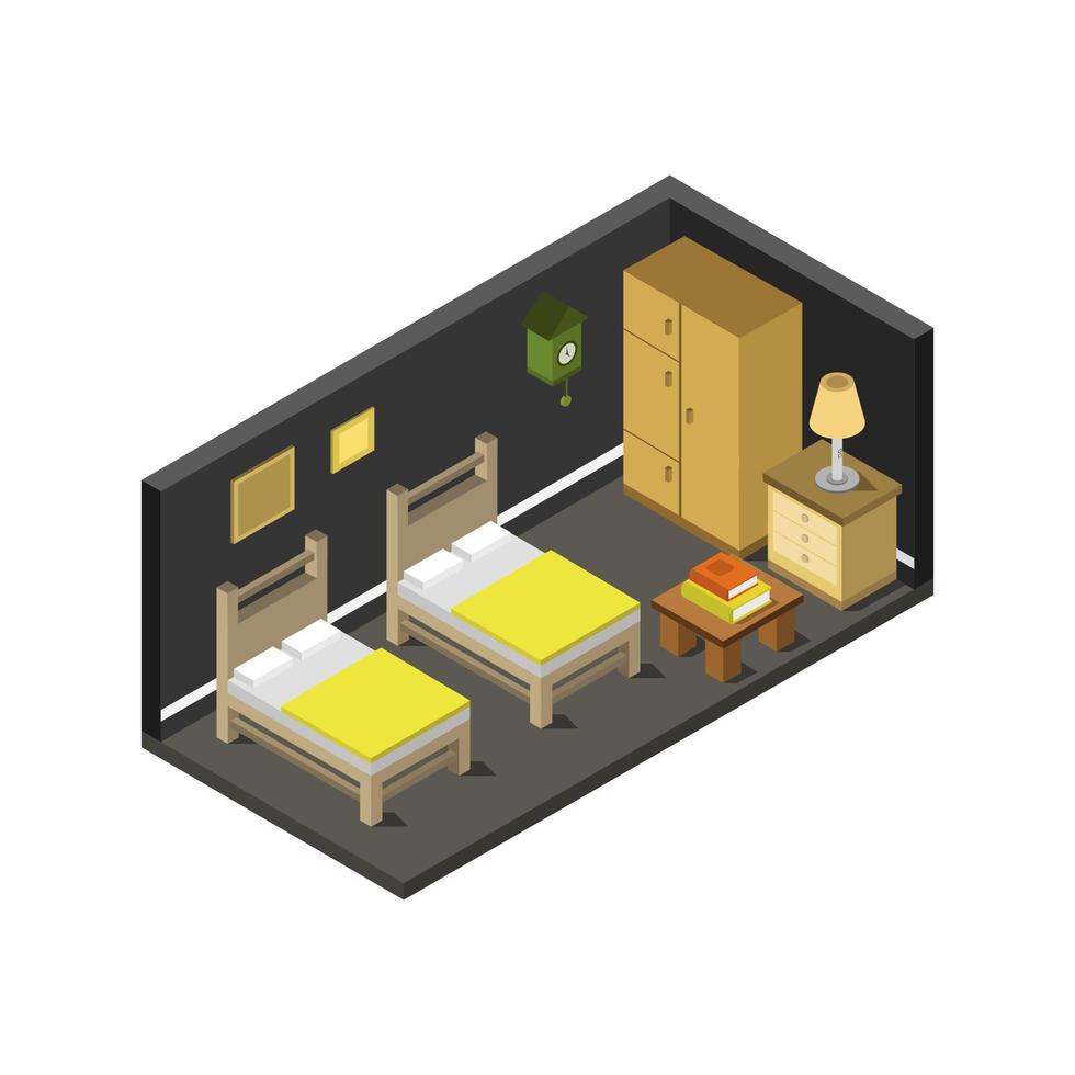 Isometric Children Bedroom vector