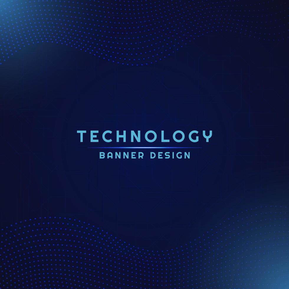 Technology banner dot pattern wave flow design. vector