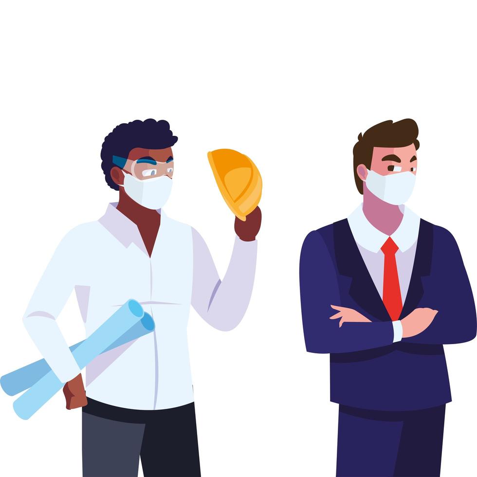 people engineer and executive with mask vector