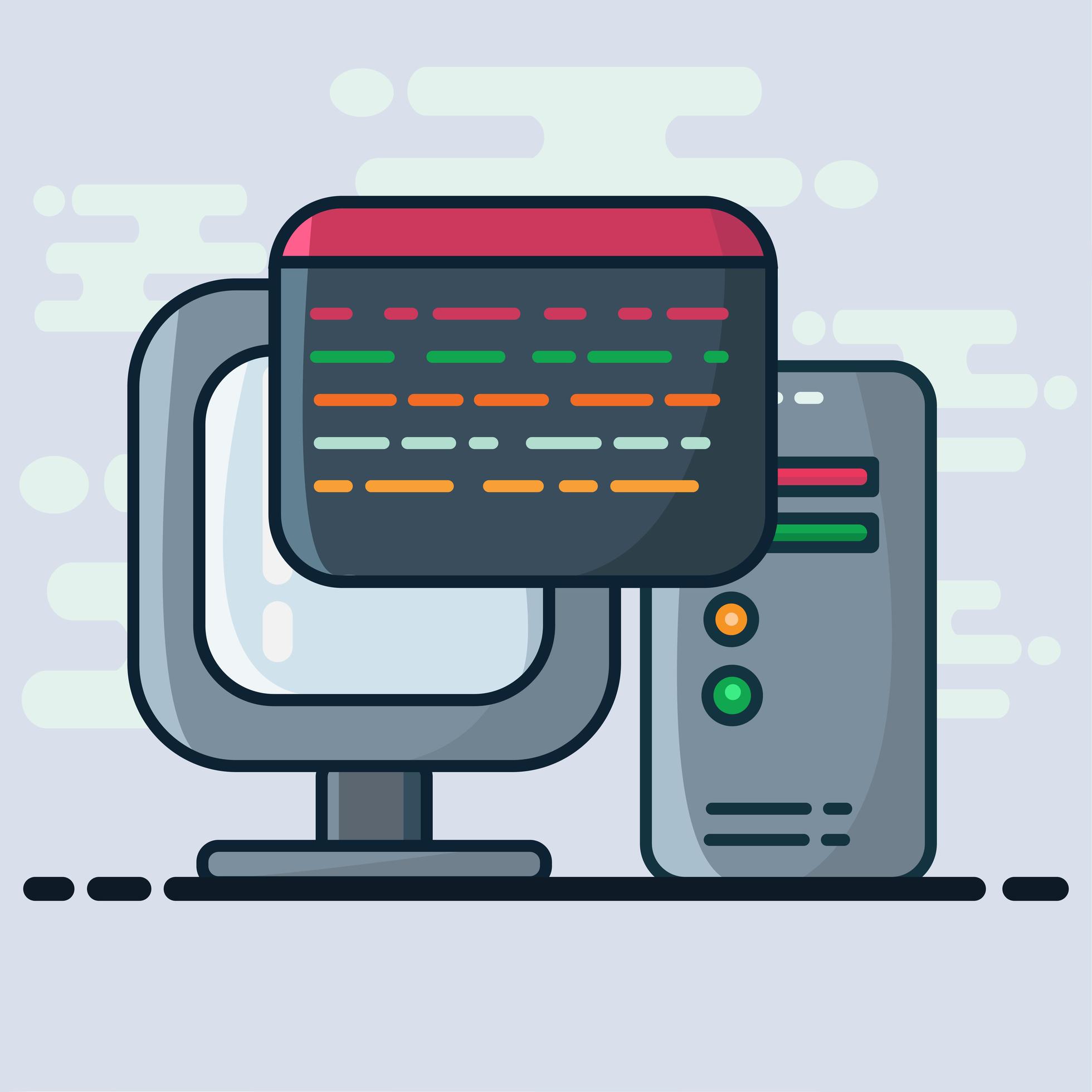 computer programing concept illustration in flat style 1910915 Vector ...