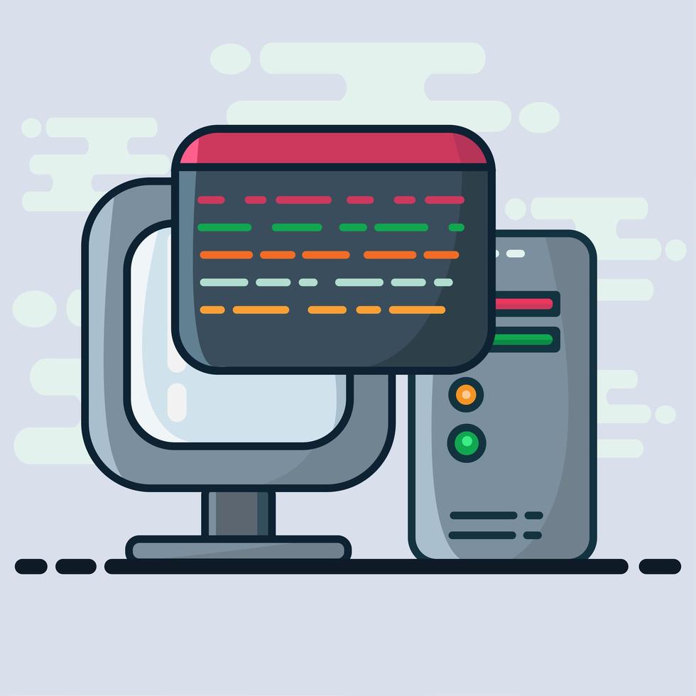 computer programing concept illustration in flat style vector