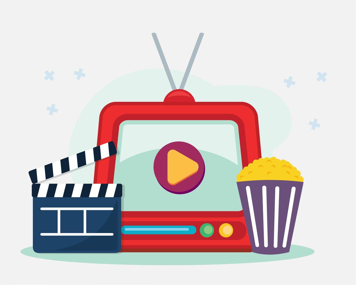 watching movie concept illustration in flat style vector