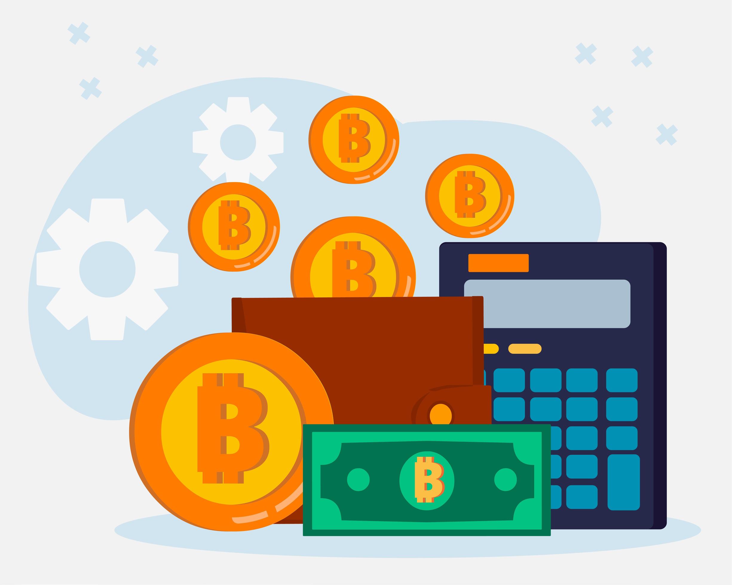 Ilustración del concepto de intercambio de criptomonedas 1910943 Vector