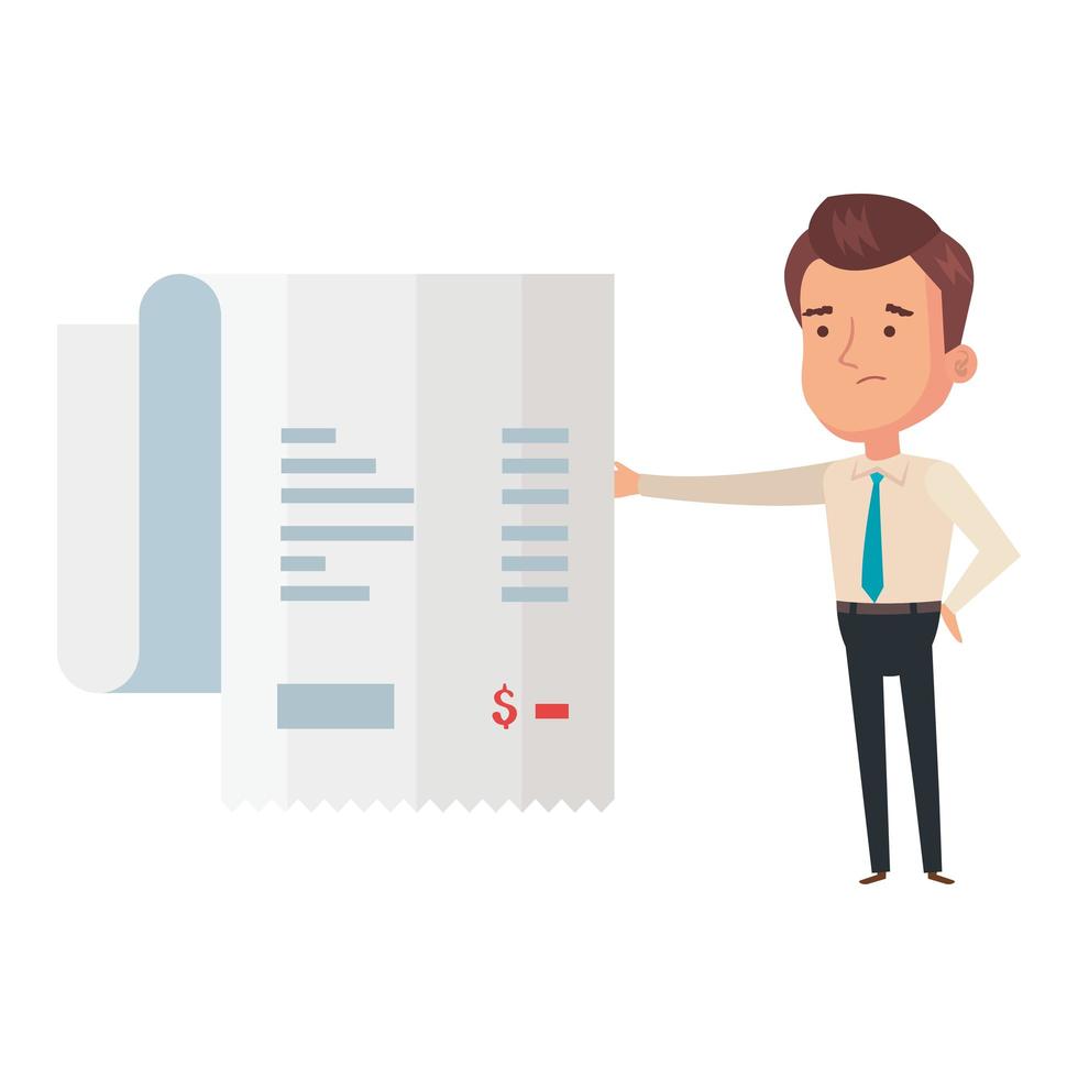 paper voucher with businessman isolated icon vector