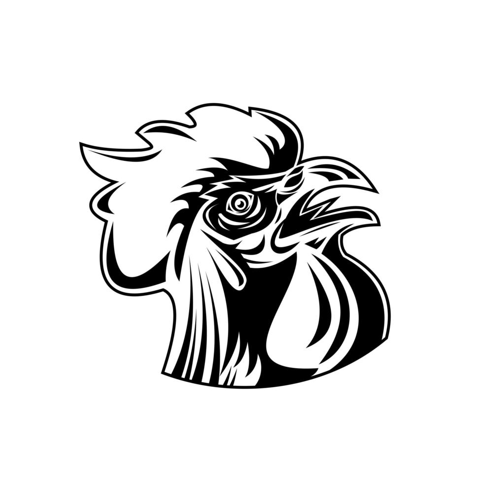 Rooster Jungle Fowl or Cockerel Looking Up vector