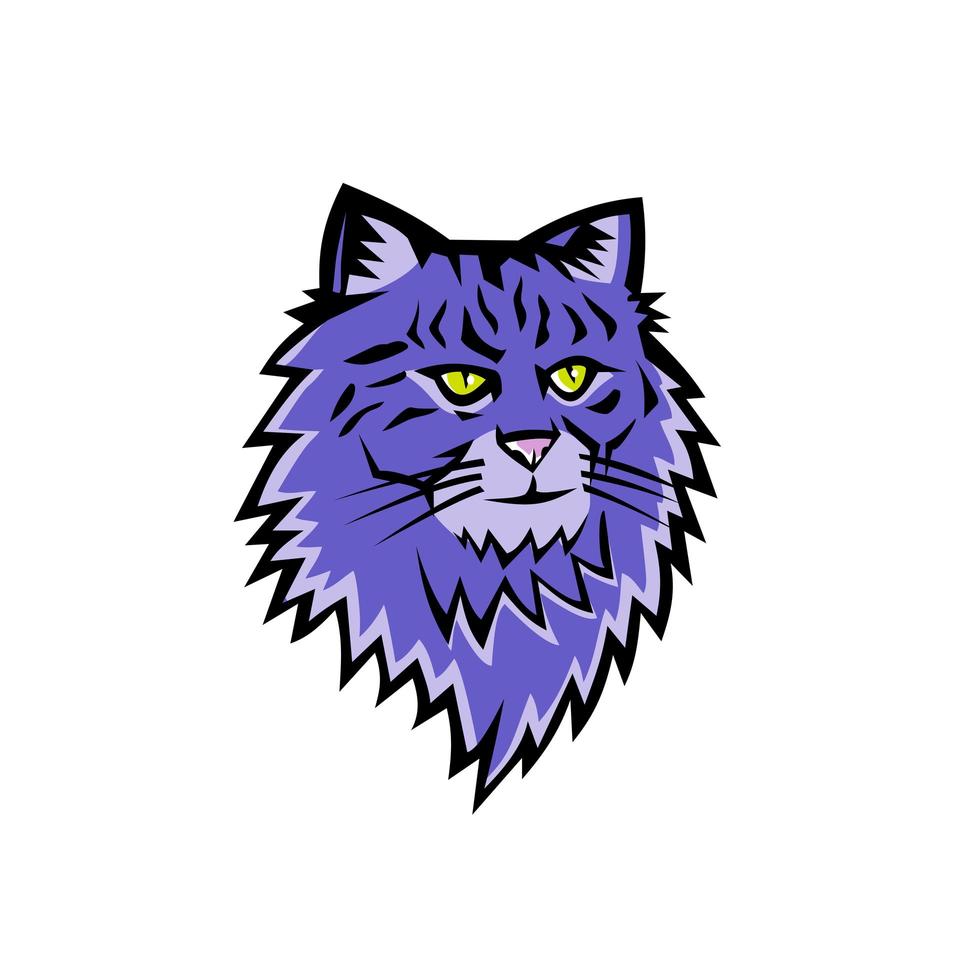 mascota del gato del bosque siberiano vector