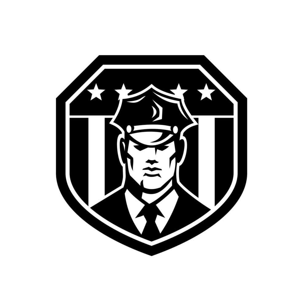 American Policeman or Security Guard USA Flag vector