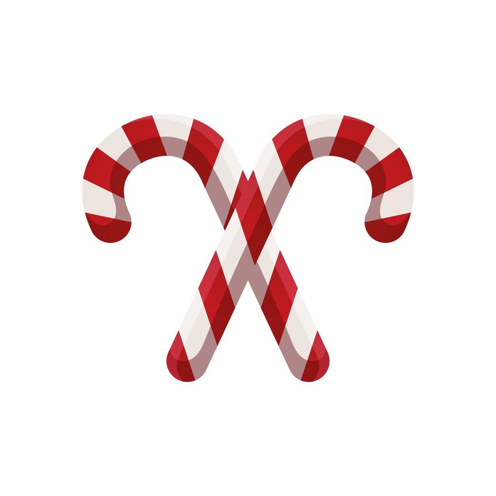 sweet canes christmas isolated icon vector