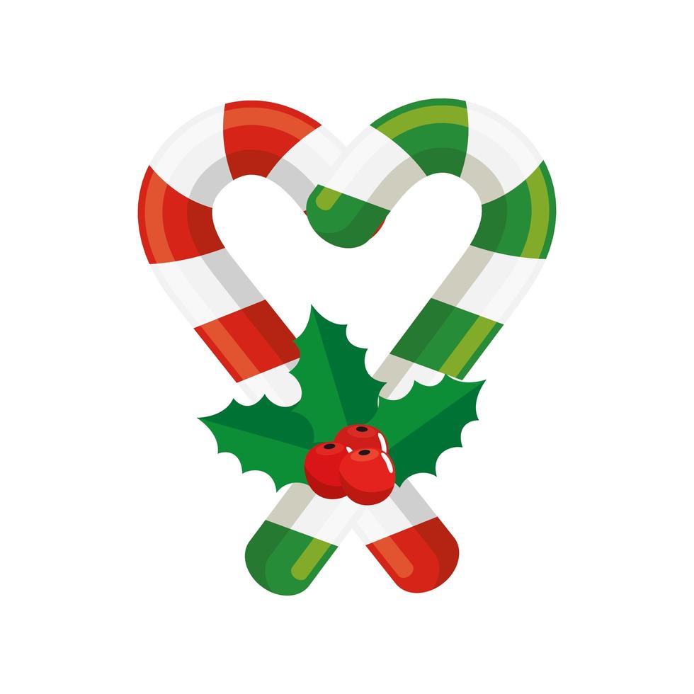 sweet canes christmas isolated icon vector