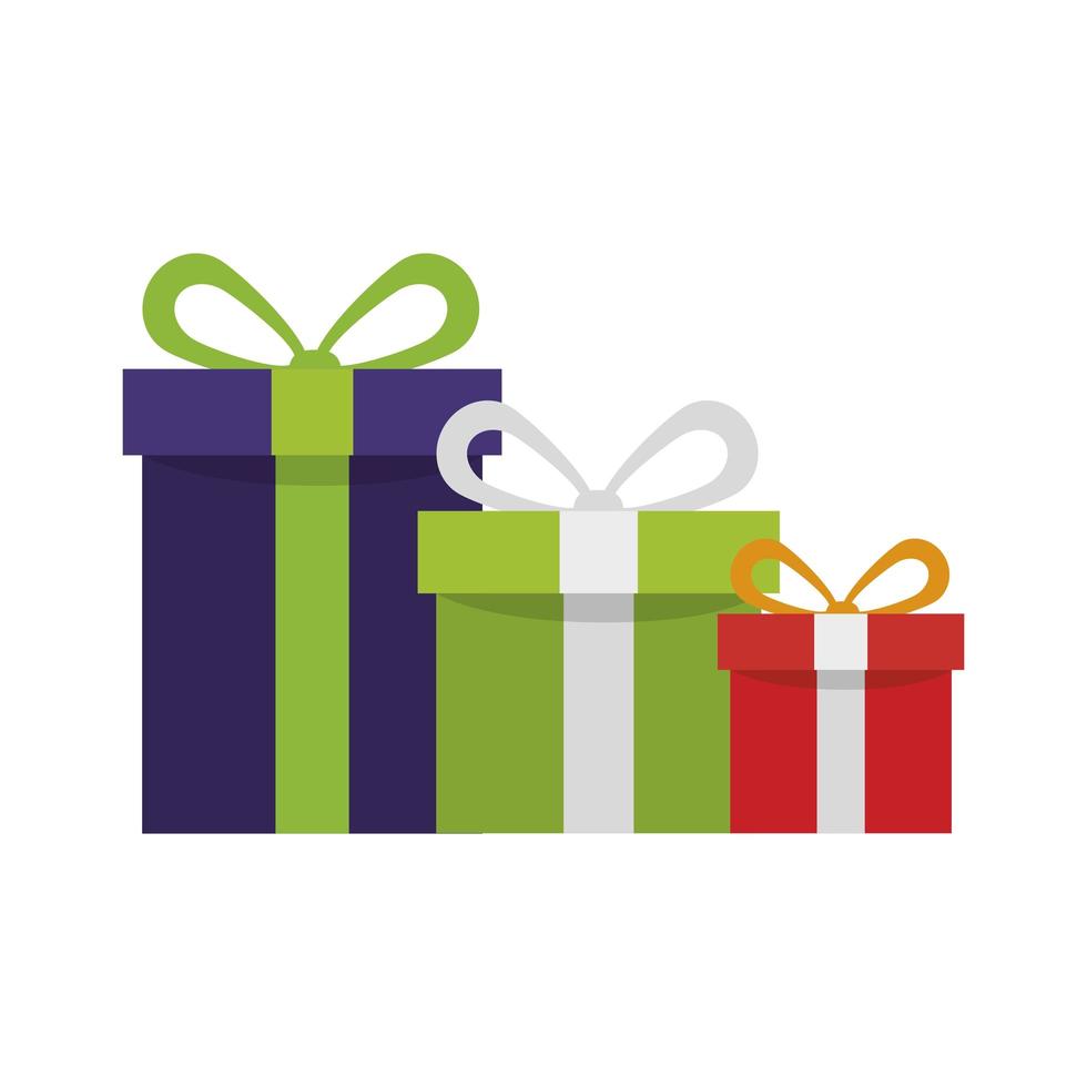 gift boxes present isolated icon vector