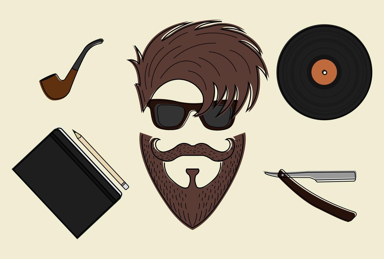 conjunto de iconos de estilo hipster vector