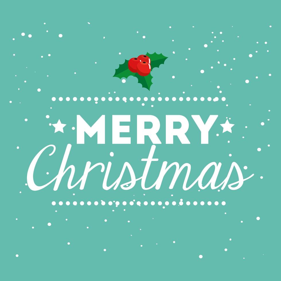 merry christmas poster with lettering vector