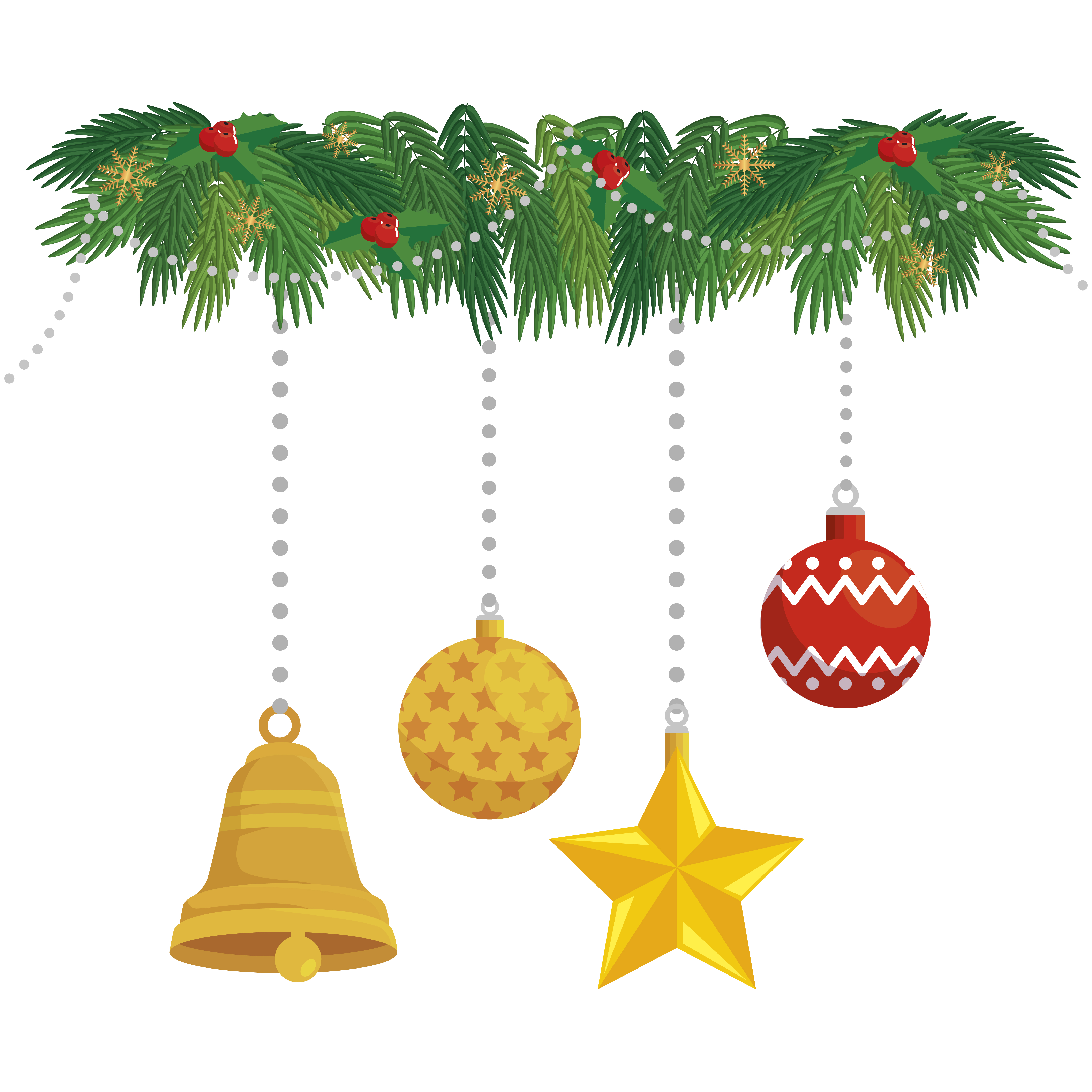 ball with set decorations christmas hanging 1912174 Vector Art at ...